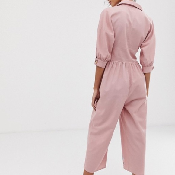 ASOS Embroidered Tea Linen Jumpsuit - Picture 2 of 12